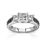 1.3 Carat Black & White Natural Diamond Josephine Ring