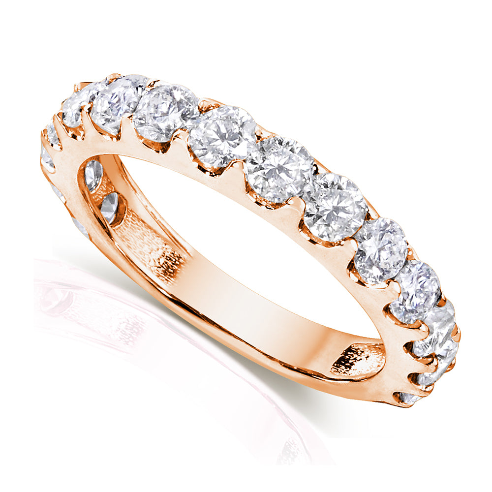 1.5 Carat Natural Diamond Half Eternity Lorelei Ring