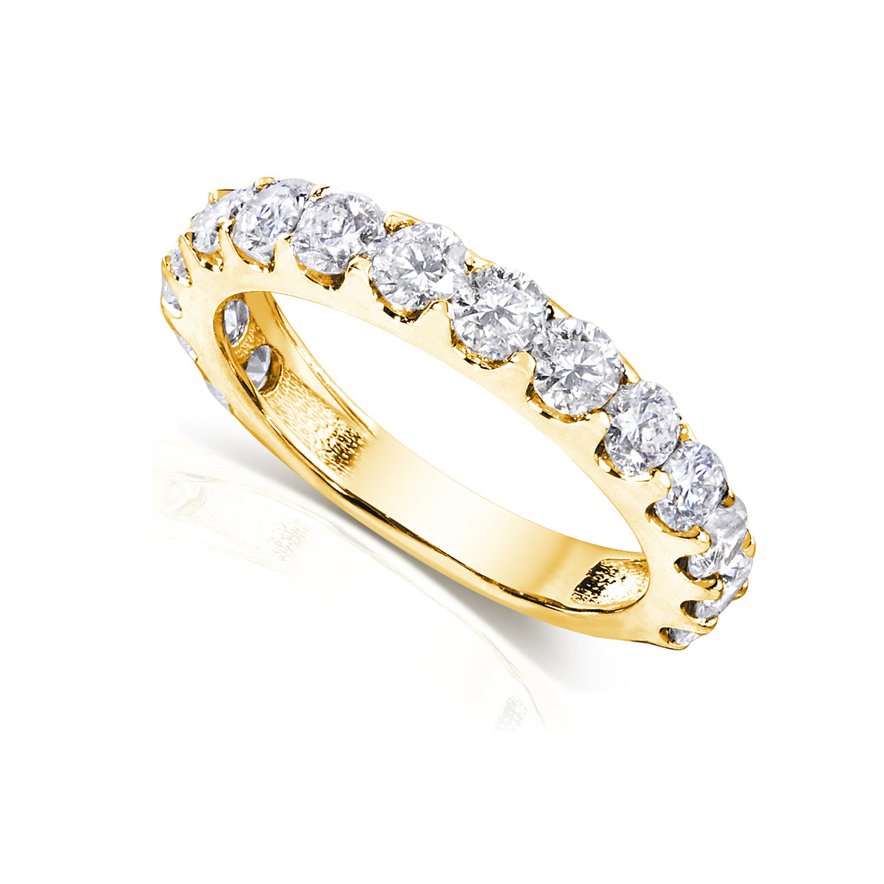 1.5 Carat Natural Diamond Half Eternity Lorelei Ring