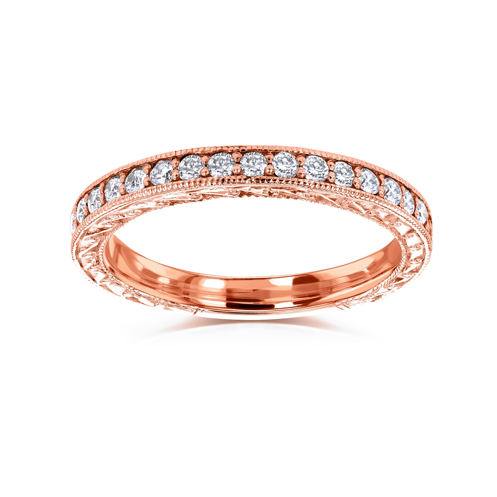 Kobelli Antique Engraved Vintage Wedding Bands