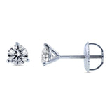 Kobelli Lab Created Diamond Screw Back Martini Stud Earrings 3/5ctw in 18k White Gold (IGI Certified) F71407X
