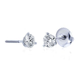 Kobelli Lab Created Diamond Screw Back Martini Stud Earrings 3/5ctw in 18k White Gold (IGI Certified) F71407X