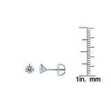 Kobelli Lab Created Diamond Screw Back Martini Stud Earrings 3/5ctw in 18k White Gold (IGI Certified) F71407X