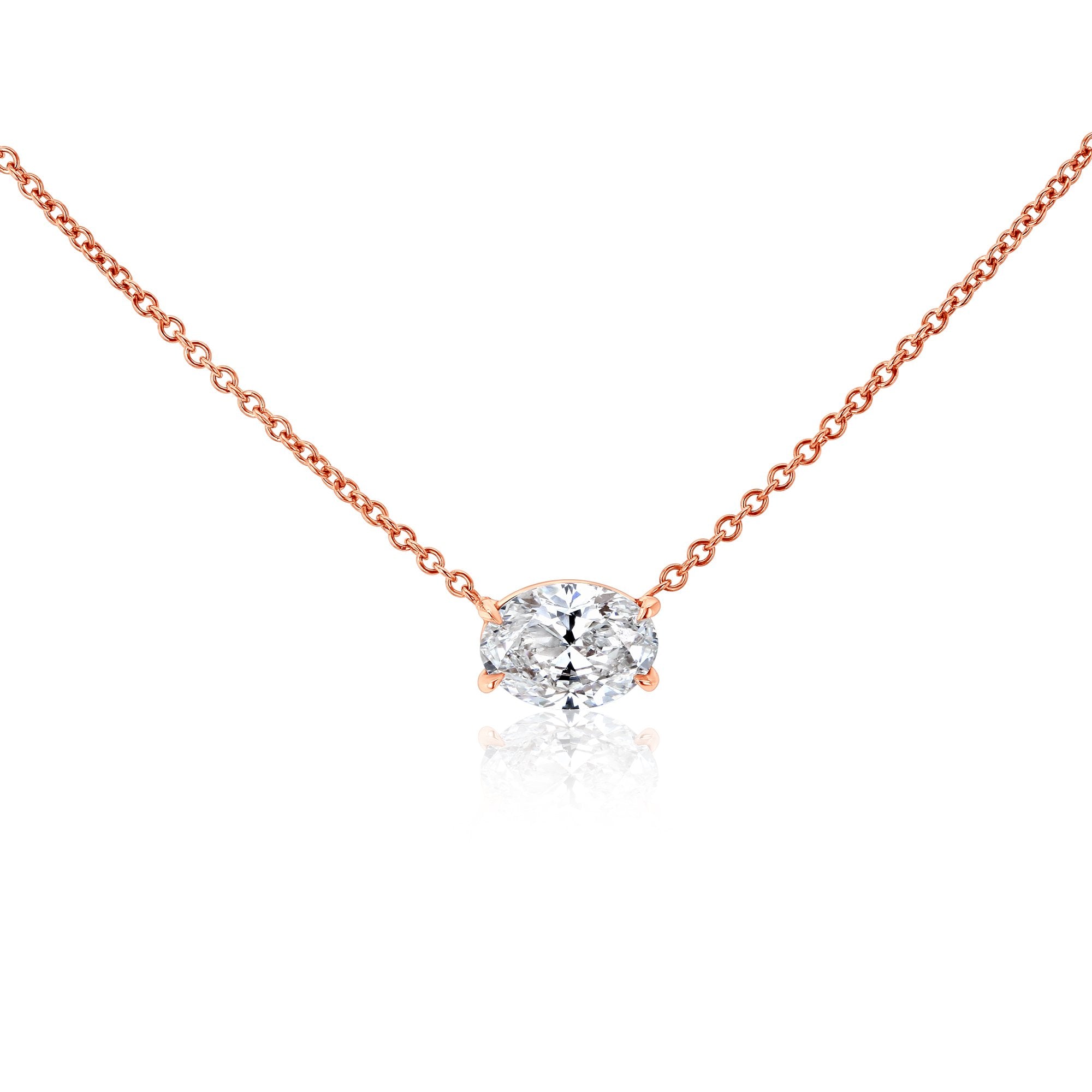 Kobelli East-West Oval Solitaire Necklace