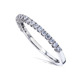 0.25 Carat Lab Grown Diamond Half Eternity Ridged Ring