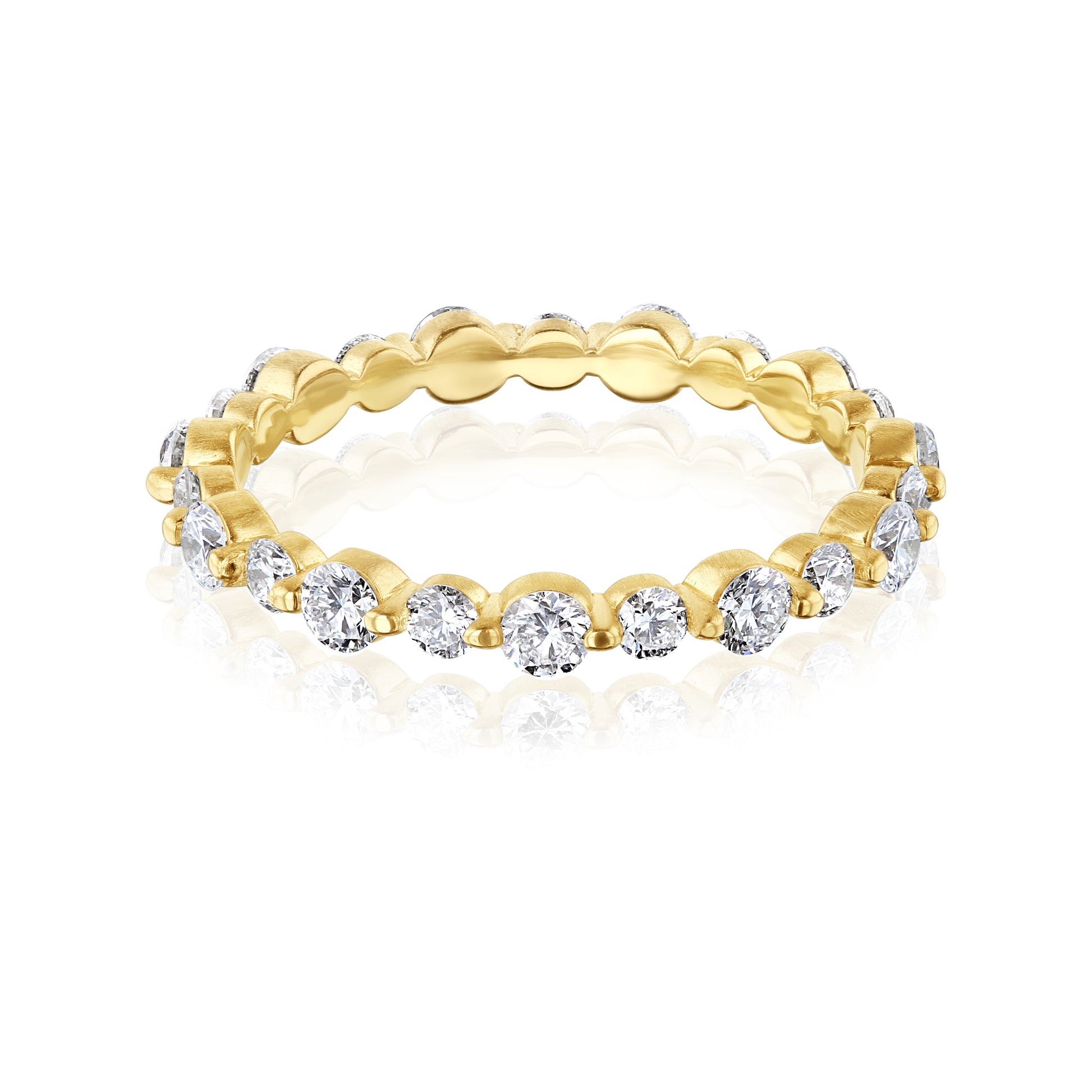 Lab Grown Diamond Satin Finish Bubble Ring