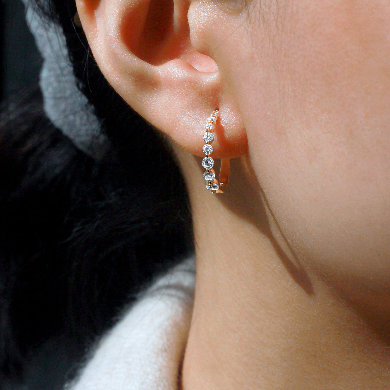 1 Carat Lab Grown Diamond Mini Bubble Huggies