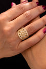 Floral Diamond Wide Ring
