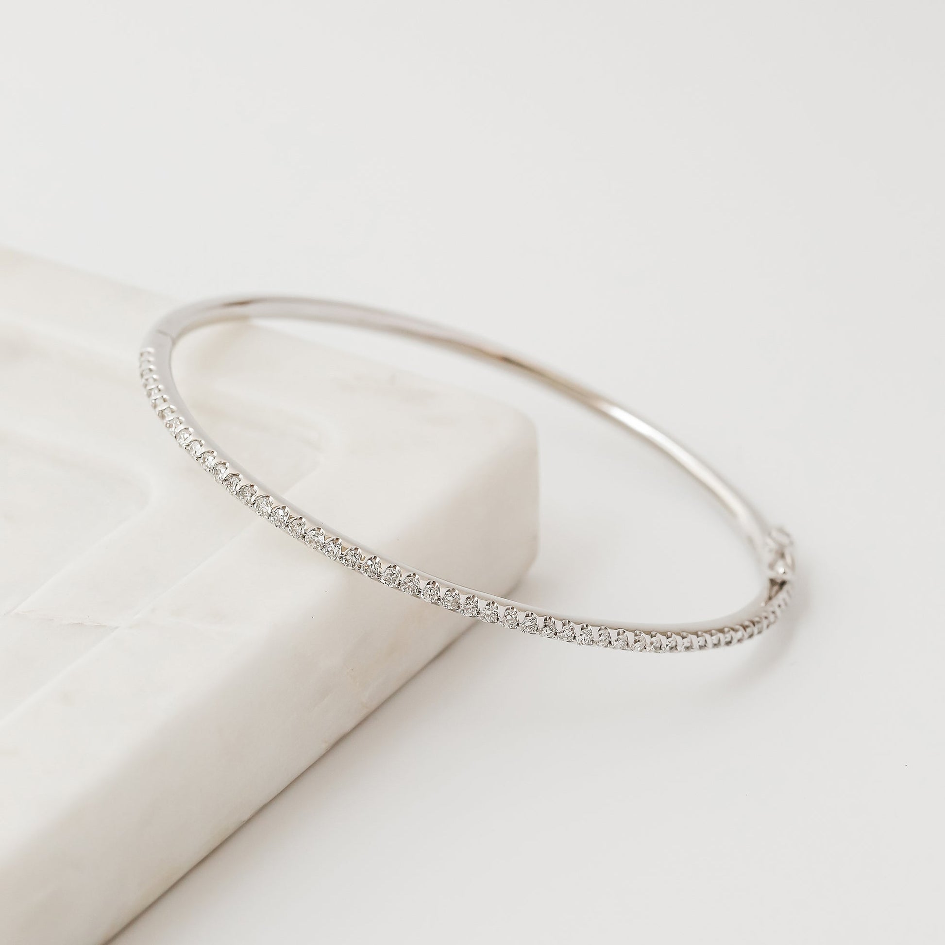 Kobelli White Gold Diamond Bangle