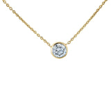 Kobelli Lab Grown Diamond Solitaire Bezel Gold Necklace LG6698R-50-Y