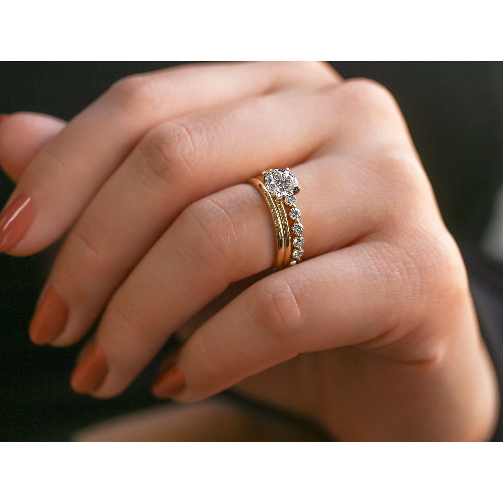 Kobelli 1ct Round Floating Tulip Solitaire Bridal Set (Certified)