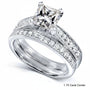 Kobelli Princess Moissanite and Diamond Vintage Bridal Set 2 1/8 CTW 14k White Gold