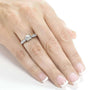 Kobelli Round Moissanite and Diamond Pave Milgrain Ring 1 1/6 CTW 14k White Gold