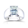Plain Extra Wide Band Large Radiant Solitaire Heidi Ring