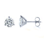 Plain Stud Earrings in White Gold