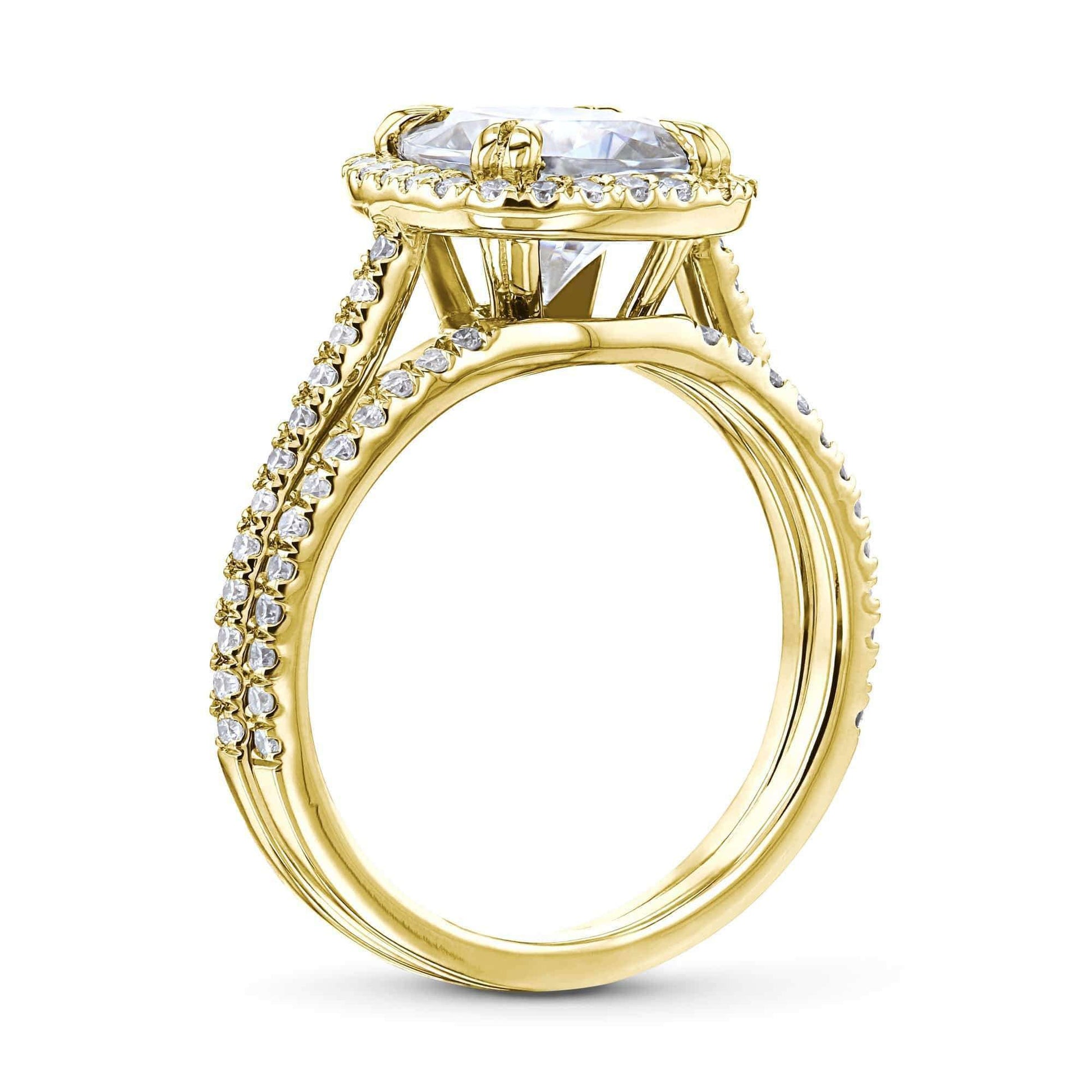 Kobelli 2ct Cushion Moissanite Halo Bridal Set