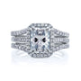 2.4 Carat Moissanite Radiant Original 3pc Bridal Set