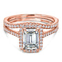 Kobelli 1.75ct Emerald Forever One Moissanite Halo Bridal Set