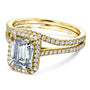 Kobelli 1.75ct Emerald Forever One Moissanite Halo Bridal Set MZFO61769EC-EDLG/4Y