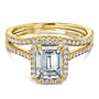 Kobelli 1.75ct Emerald Forever One Moissanite Halo Bridal Set