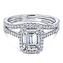 Kobelli 1.75ct Emerald Forever One Moissanite Halo Bridal Set