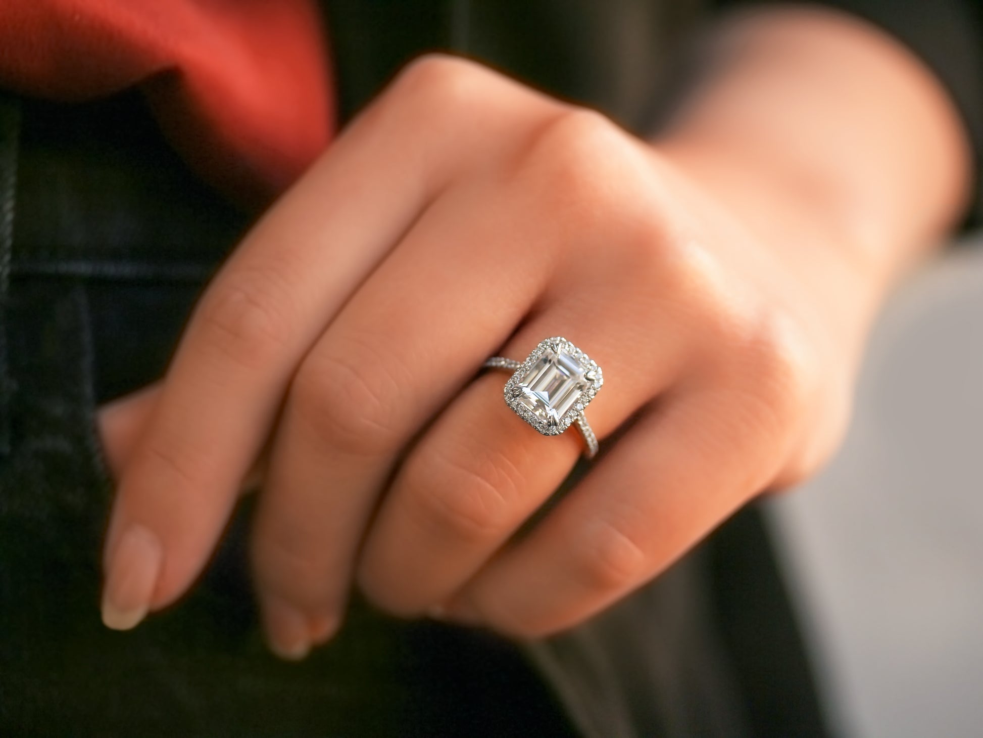 2.7 Carat Moissanite Emerald Original Ring