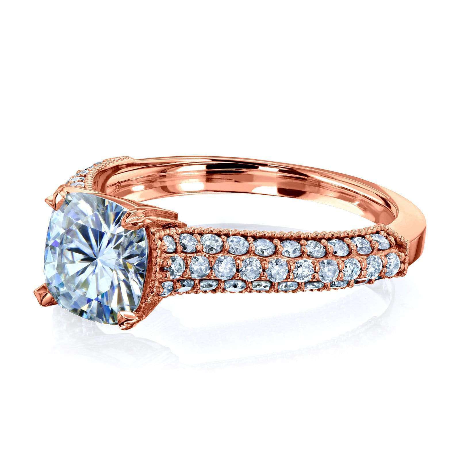 Kobelli Cushion-cut Moissanite Engagement Ring with Diamond 1 5/8 CTW 14k Gold