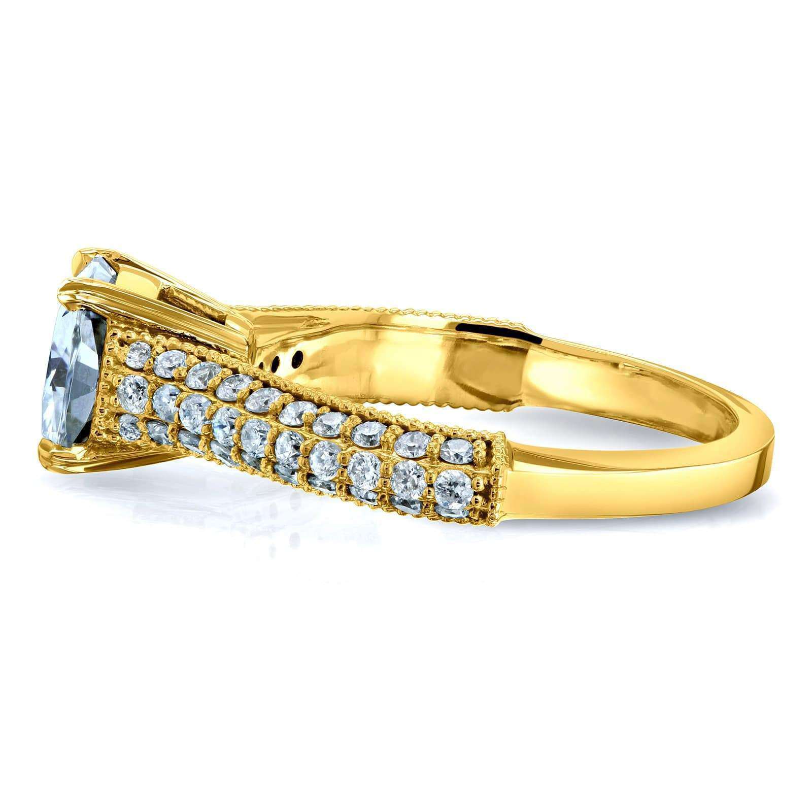 Kobelli Cushion-cut Moissanite Engagement Ring with Diamond 1 5/8 CTW 14k Gold