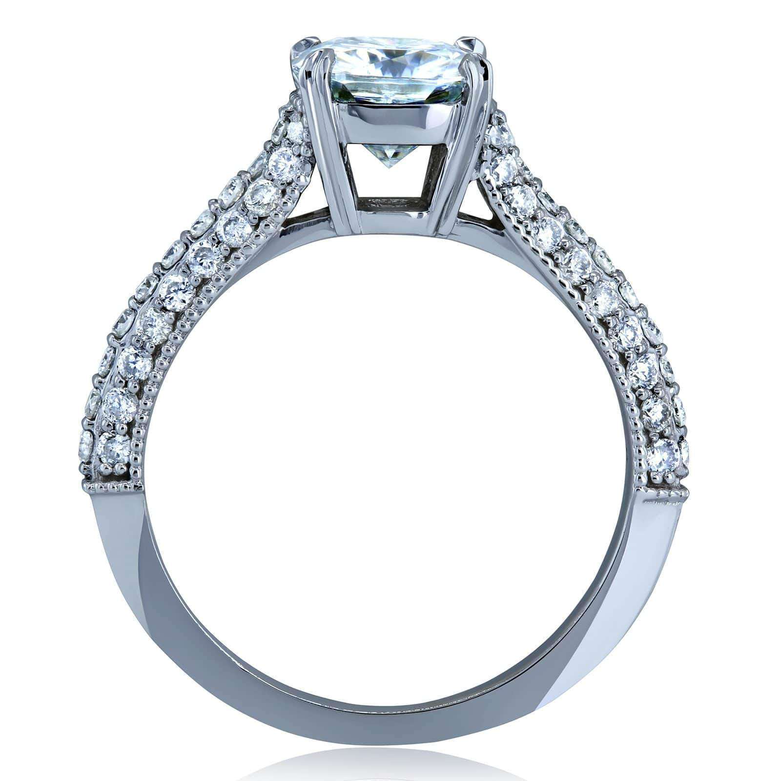 Kobelli Cushion-cut Moissanite Engagement Ring with Diamond 1 5/8 CTW 14k Gold