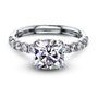 Kobelli 2ct Cushion Moissanite and Diamond U-French Pave Engagement Ring