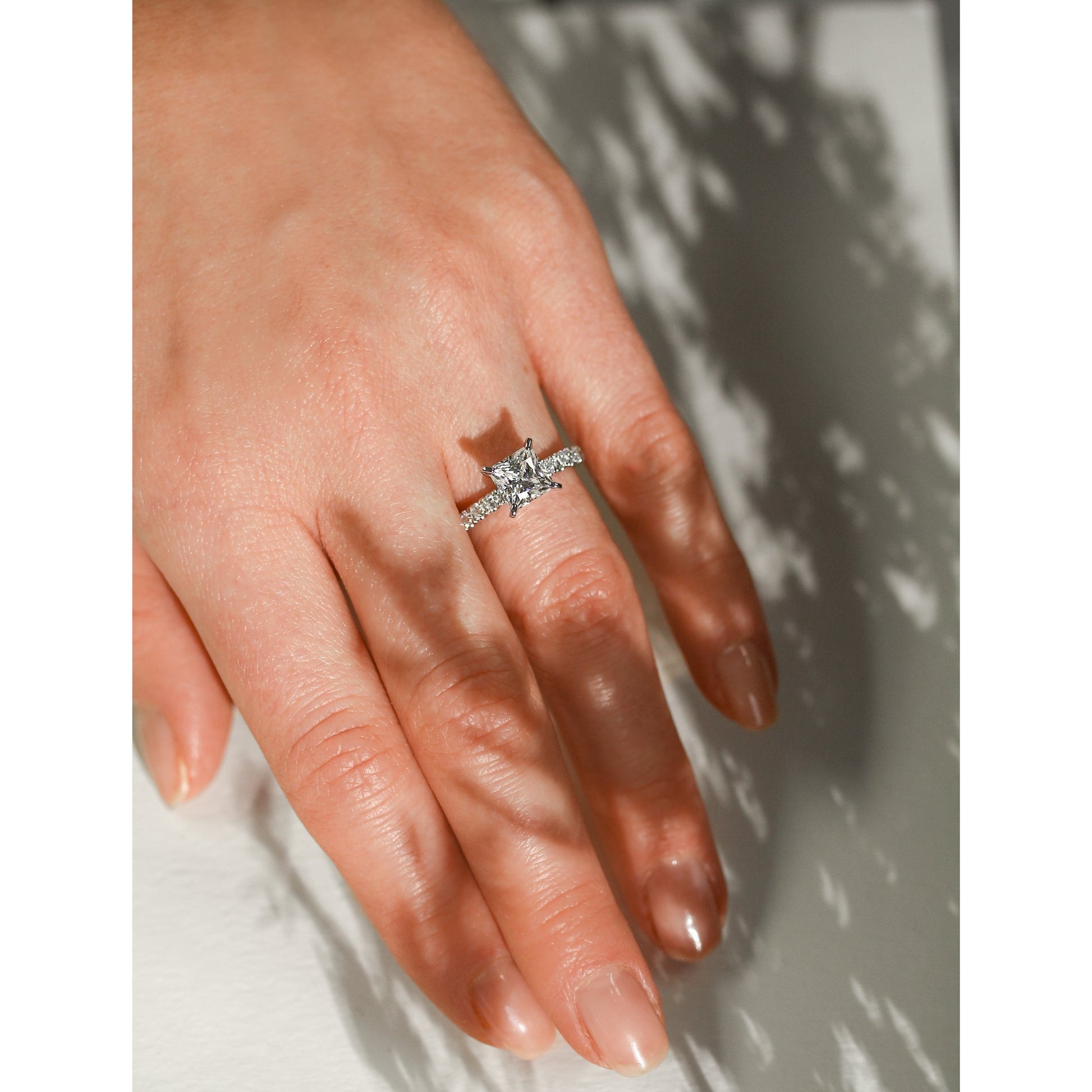 Kobelli 1.5ct Princess and Diamond U-French Pave Engagement Ring