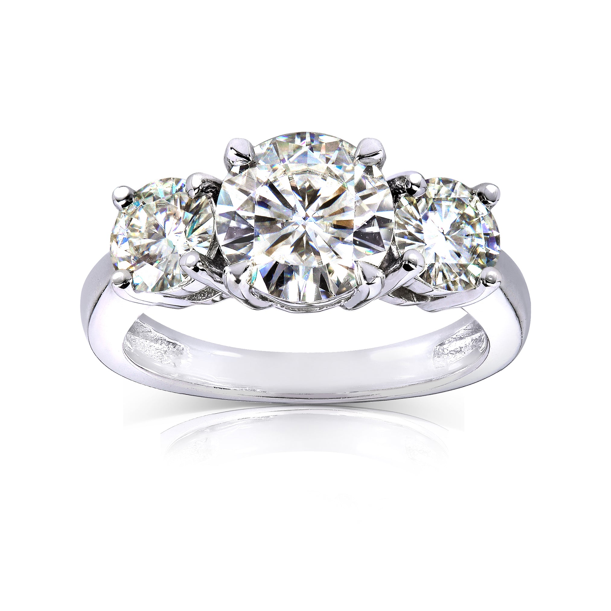 2.5 Carat Moissanite Round 3-Stone Ring