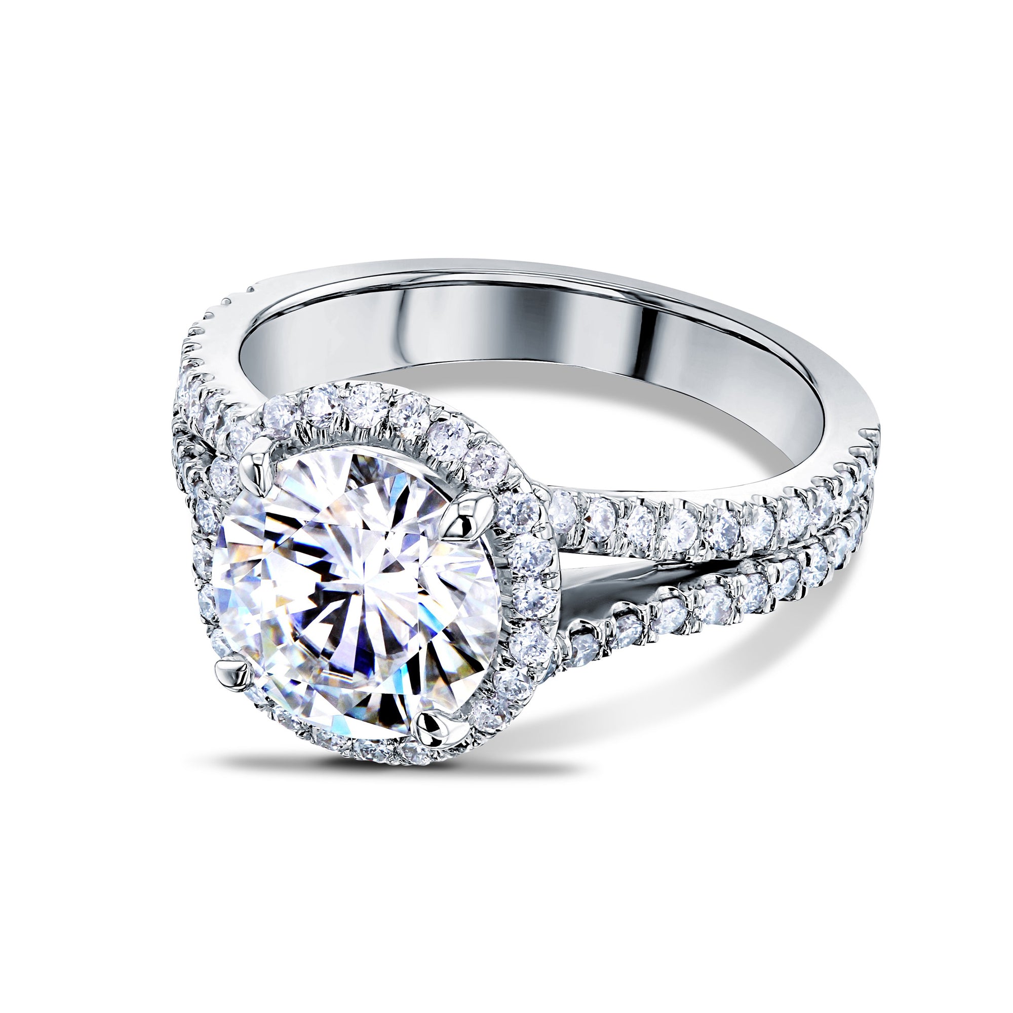 1.4 Carat Moissanite Round Malta Ring
