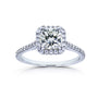 1.4 Carat Moissanite Square Halo Ring