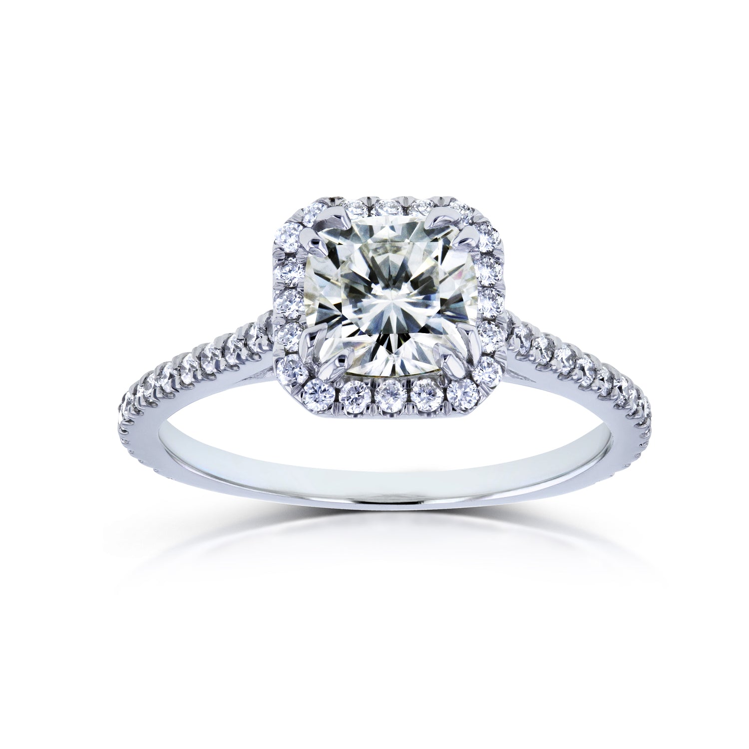 1.4 Carat Moissanite Square Halo Ring