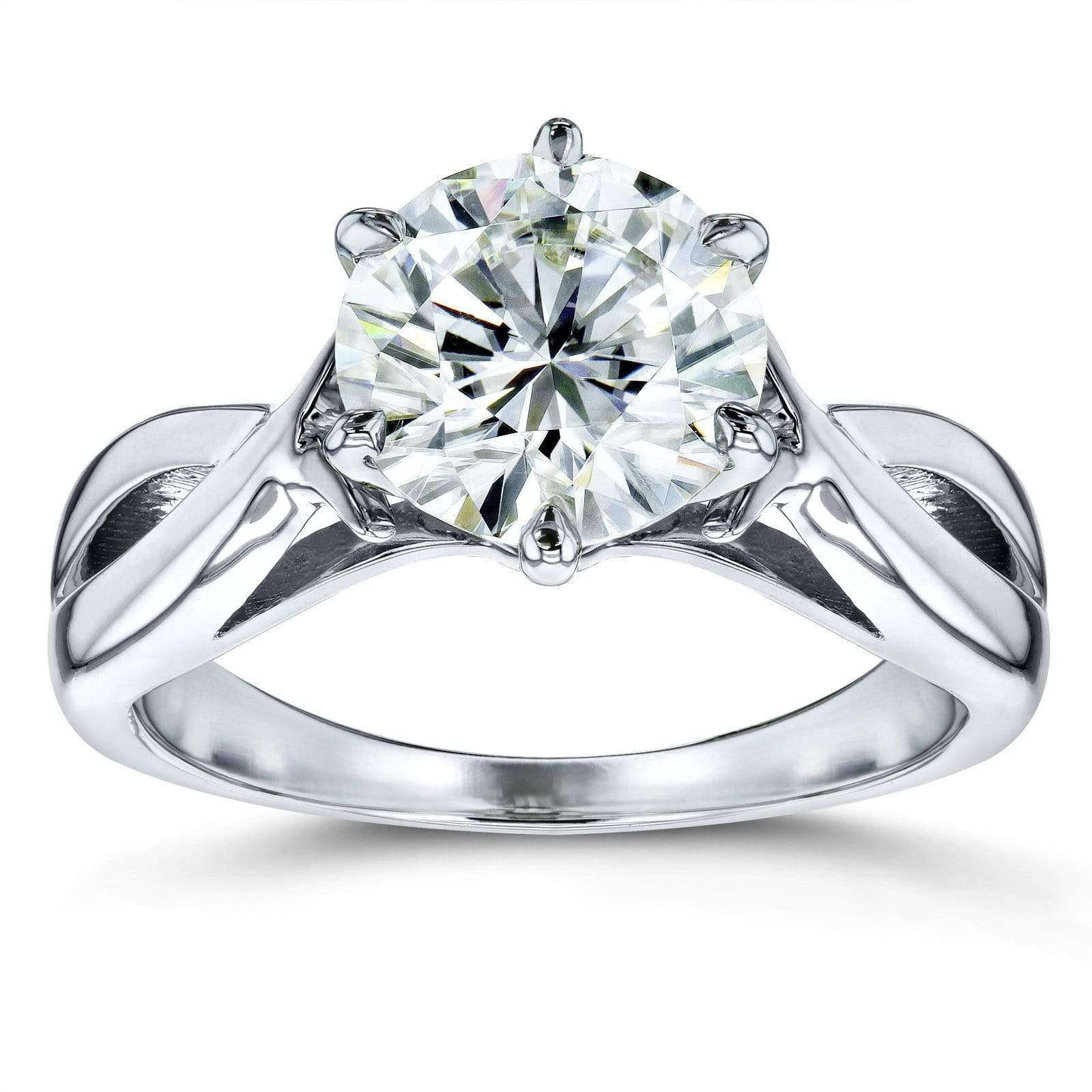 Kobelli Moissanite Solitaire Engagement Ring 1 3/5 CTW 14k White Gold