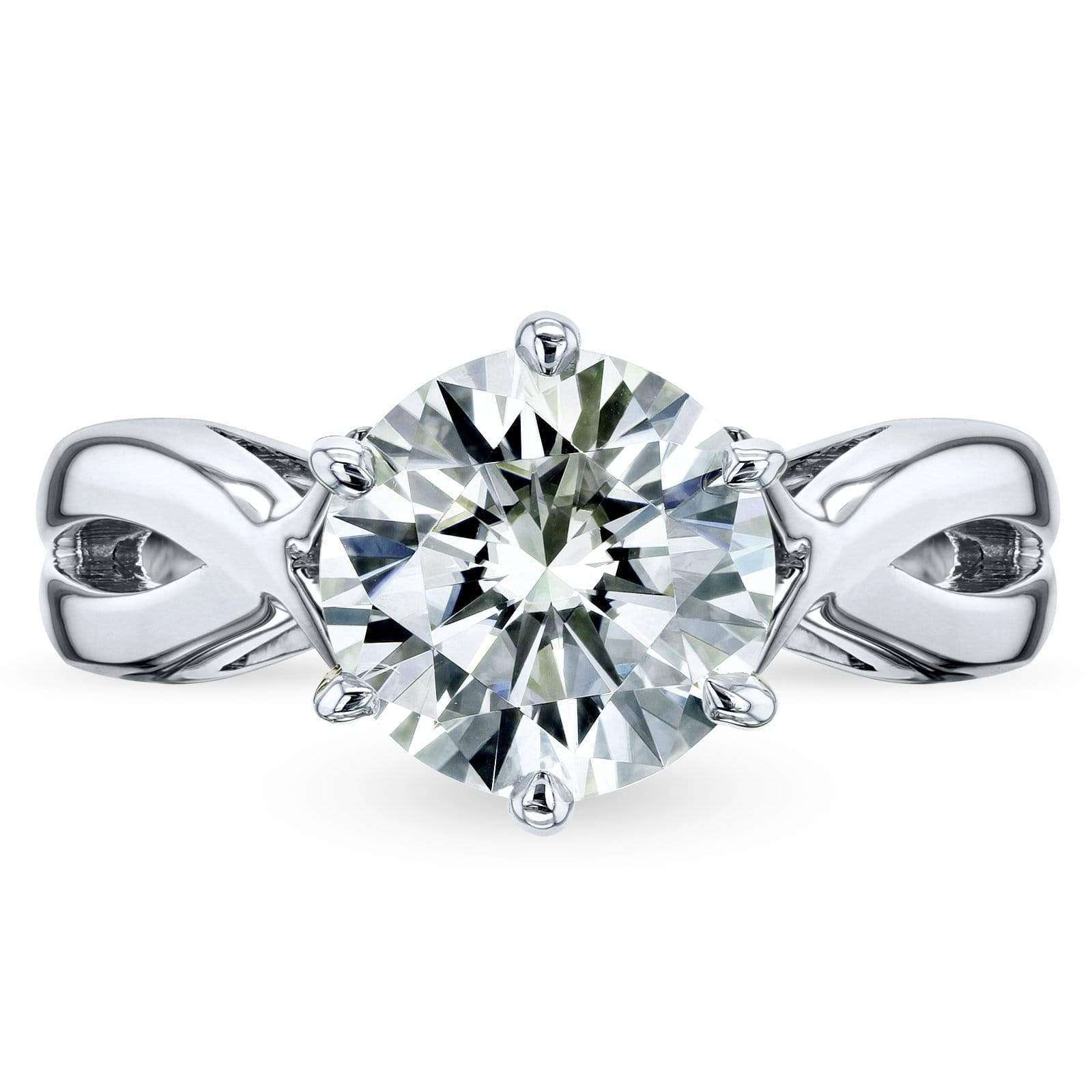 Kobelli Moissanite Solitaire Engagement Ring 1 3/5 CTW 14k White Gold