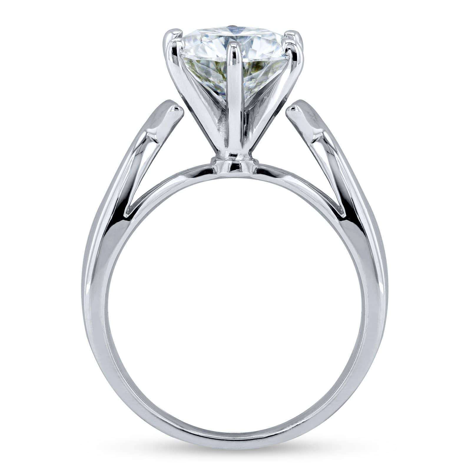 Kobelli Moissanite Solitaire Engagement Ring 1 3/5 CTW 14k White Gold