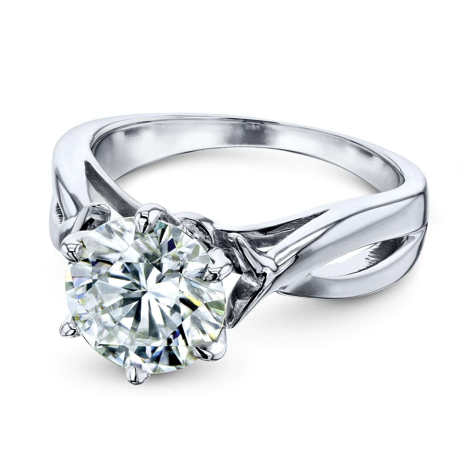 Kobelli Moissanite Solitaire Engagement Ring 1 3/5 CTW 14k White Gold