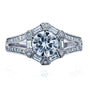 Kobelli Art Deco Moissanite and Diamond Accent Engagement Ring 1 1/2 CTW 14k White Gold