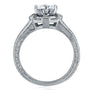 Kobelli Art Deco Moissanite and Diamond Accent Engagement Ring 1 1/2 CTW 14k White Gold
