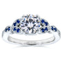 Kobelli Blue Sapphire and Moissanite Engagement Ring