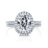 2.57 Carat Moissanite Oval Original Bridal Set