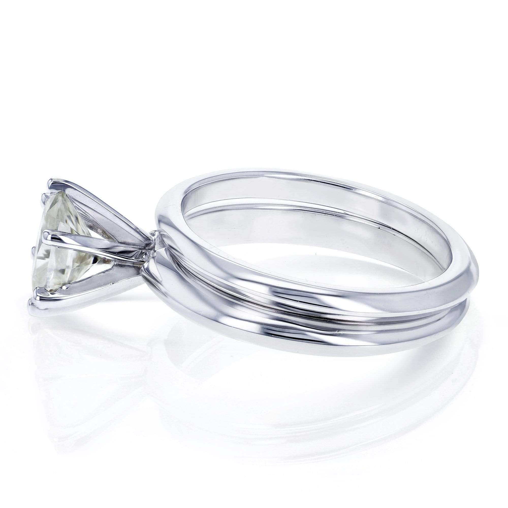 Kobelli Oval Moissanite 6-prong Solitaire Bridal Rings Set 7/8 Carat in 14k White Gold