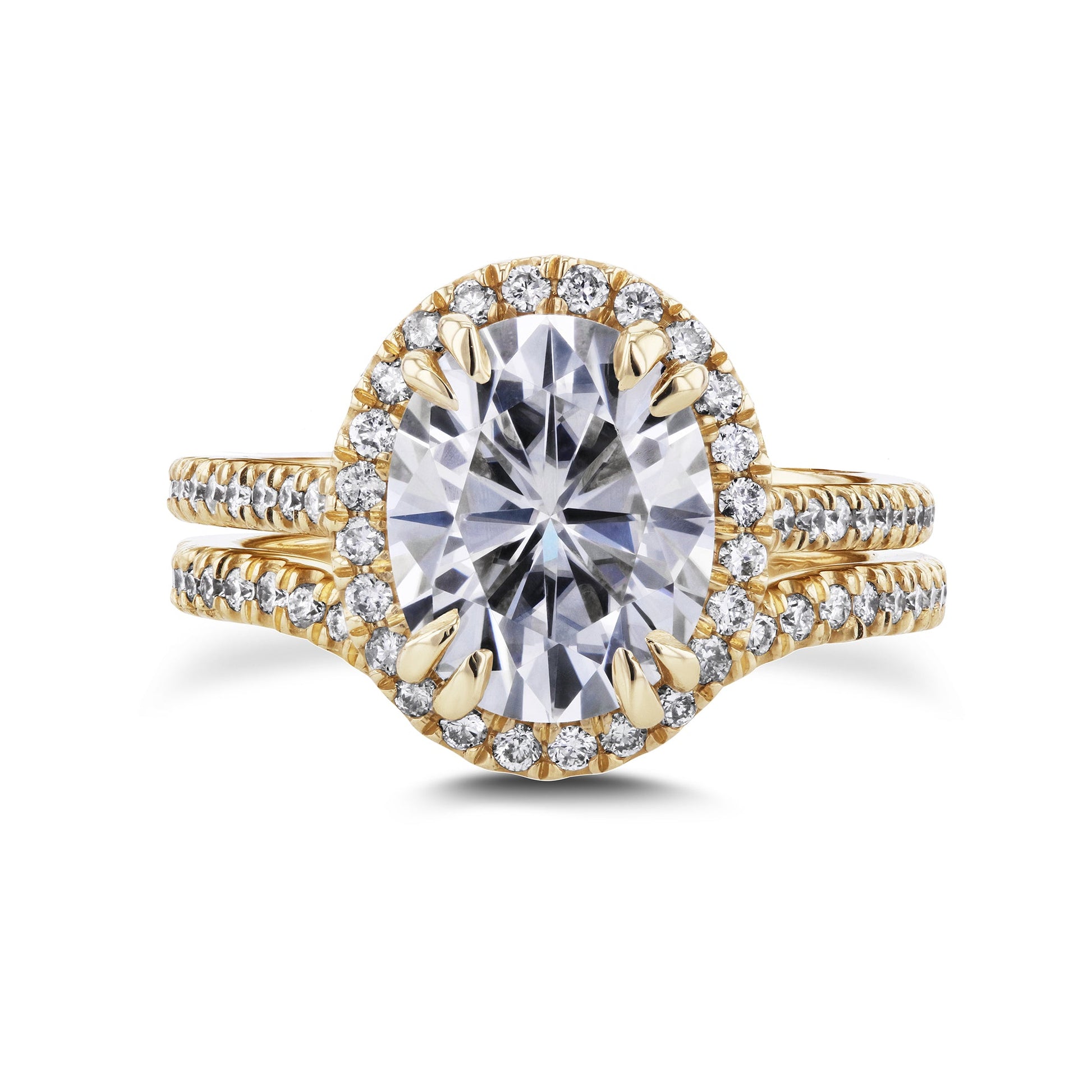 3.6 Carat Moissanite Oval Bridal Set