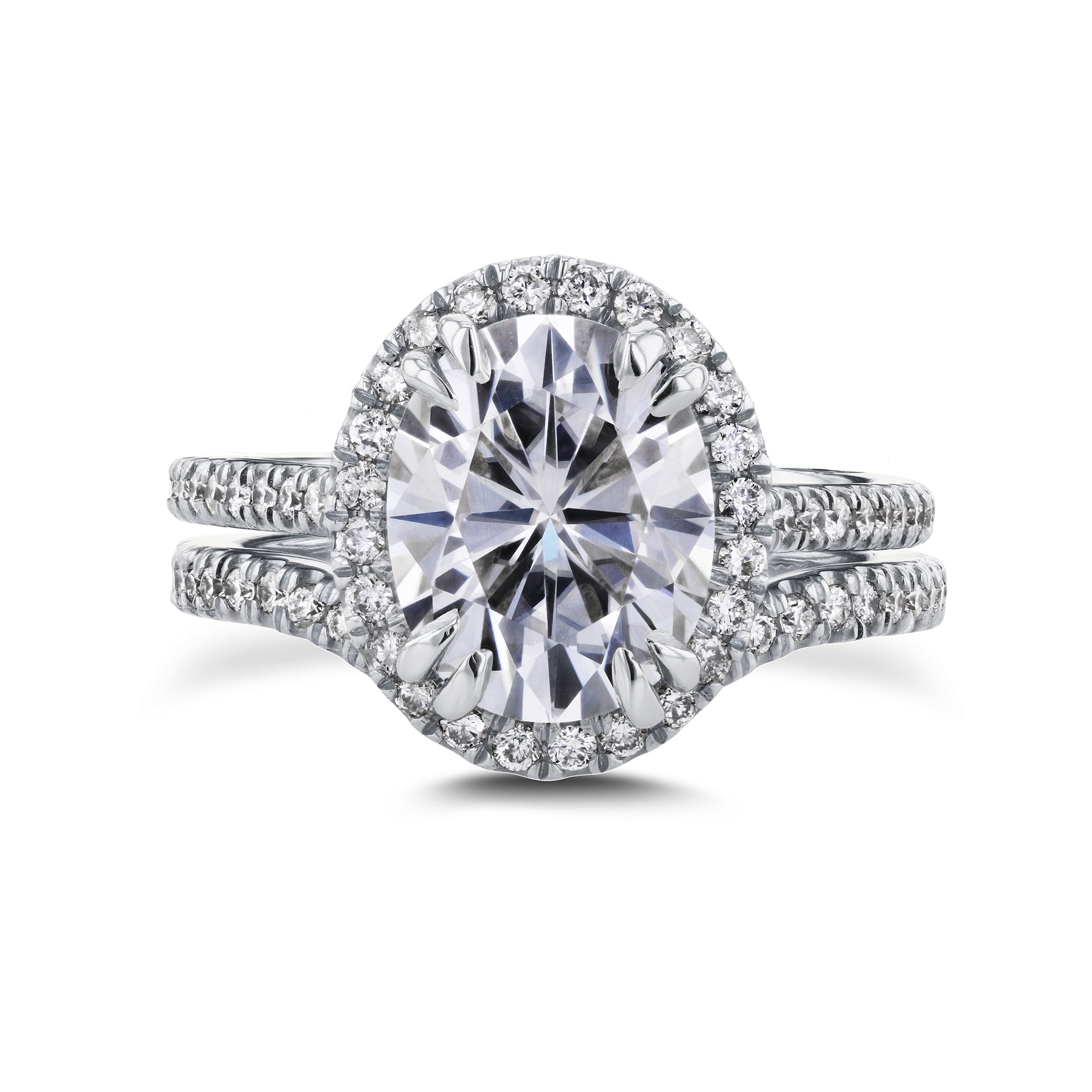 3.6 Carat Moissanite Oval Bridal Set
