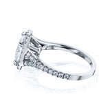 3-1/3ct.tw Bold Cushion Halo Ring- Moissanite & Lab Diamonds