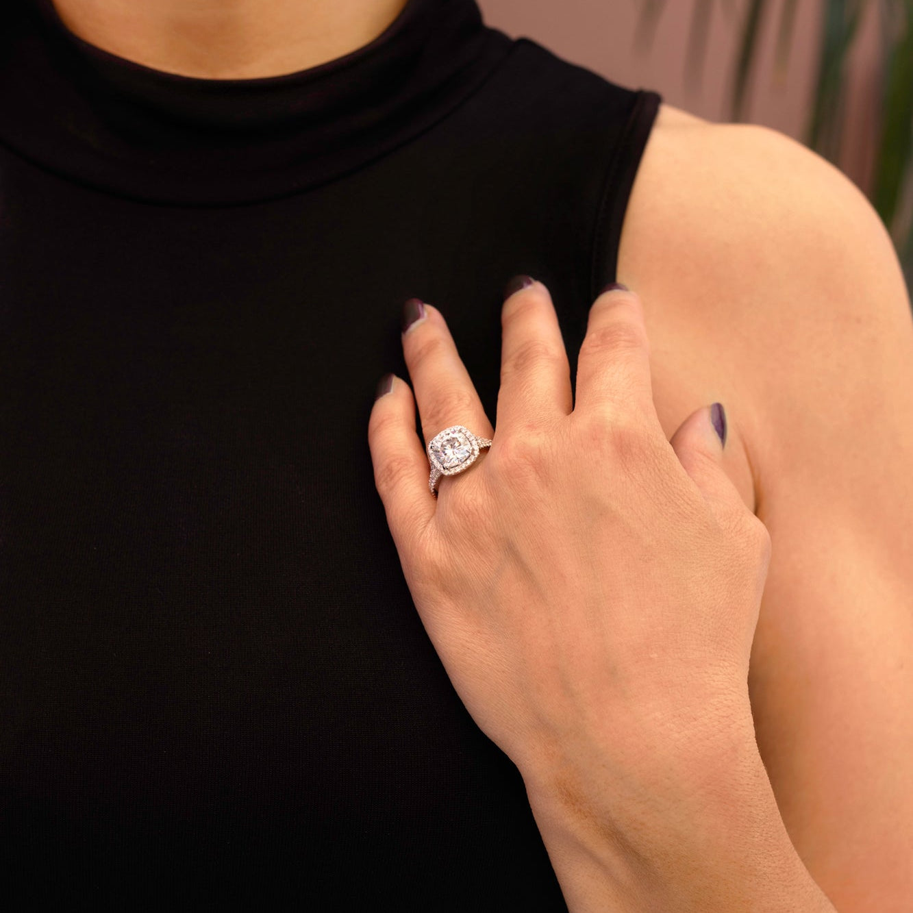 3.3 Carat Moissanite Cushion Vienna Ring - Lab Stones