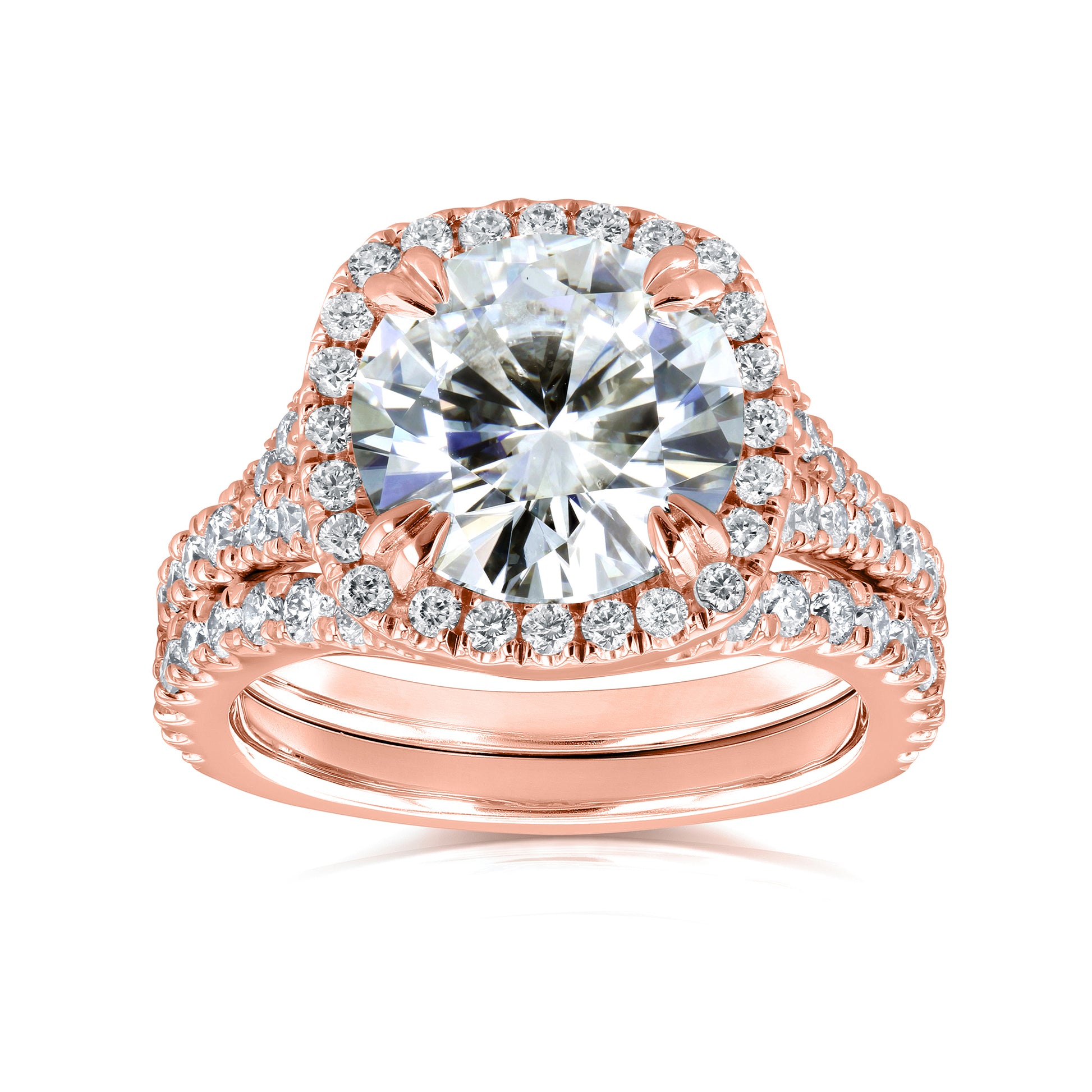 4 Carat Moissanite Round Vienna Bridal Set