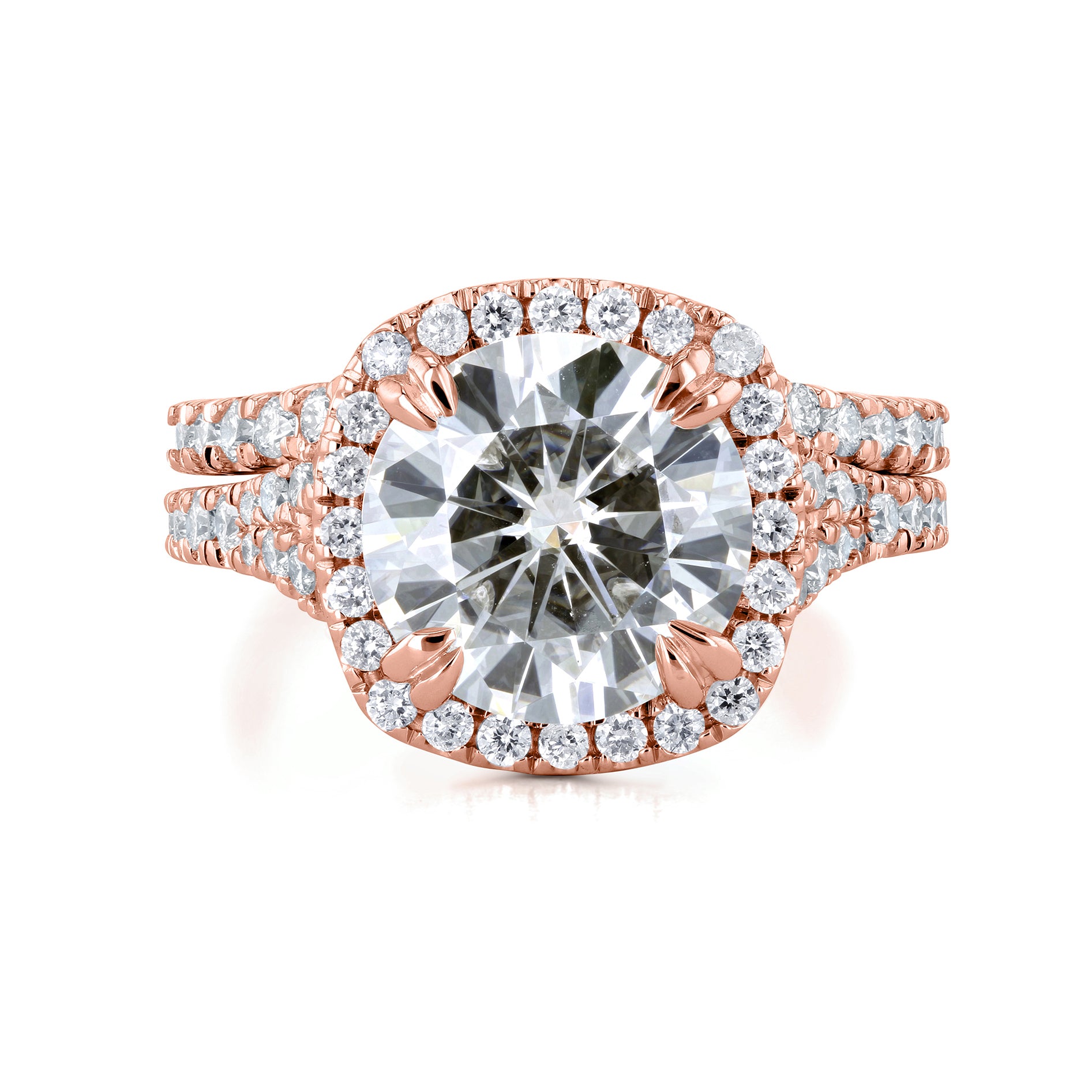 4 Carat Moissanite Round Vienna Bridal Set